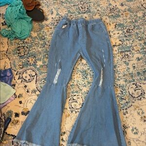 SHEIN Kids Blue Flared Jeans